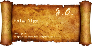 Halm Olga névjegykártya